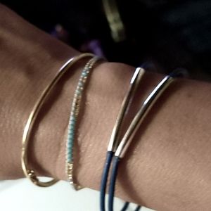 Sterling Silver & Rubber Bracelet - Get One or All 5